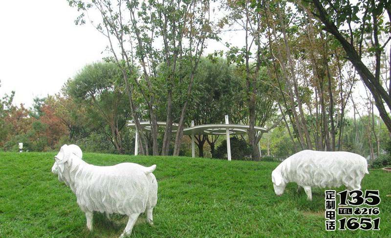 公園玻璃鋼仿真動物綿羊雕塑 公園玻璃鋼仿真動物綿羊雕塑