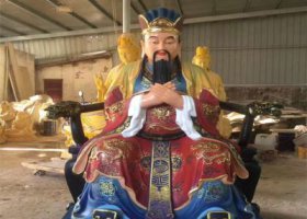大型玻璃鋼樹(shù)脂彩繪寺廟供奉三官雕塑