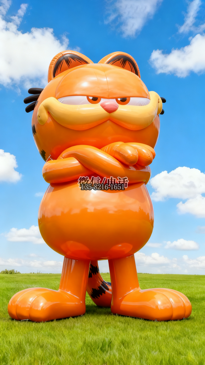 不銹鋼加菲貓雕塑